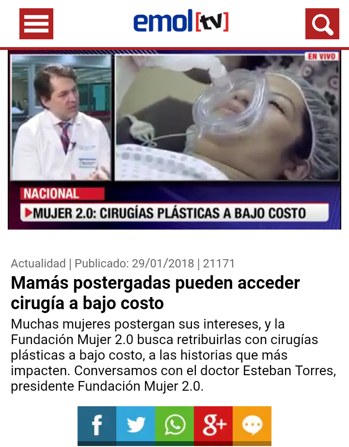 Doctor Torres entrevistado en Emol TV sobre Fundación Mujer 2.0, Dr. Esteban Torres