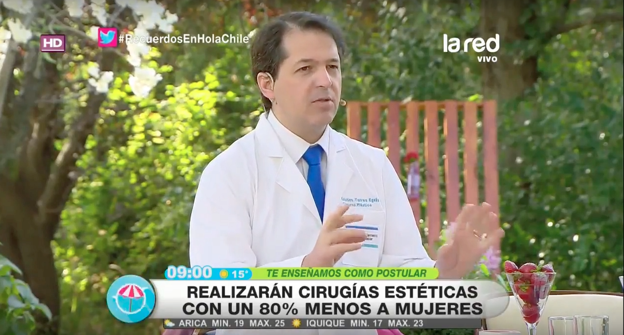 Dr. Esteban Torres discutiendo la Fundación Mujer 2.0 en Hola Chile, Cirujano Plástico en Santiago.