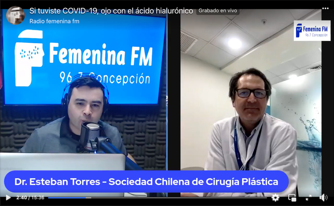 Doctor Torres habla sobre ácido hialurónico y COVID-19 con Radio Femenina FM, Dr. Esteban Torres